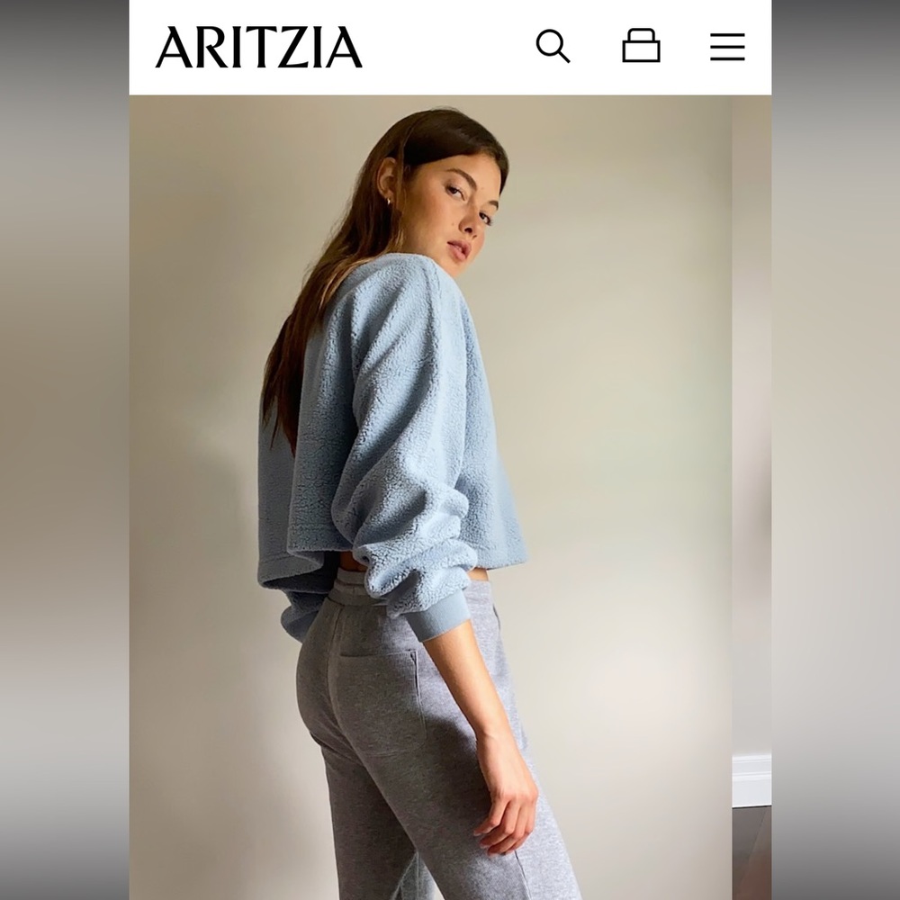 Aritzia Lupa cropped sherpa sweater